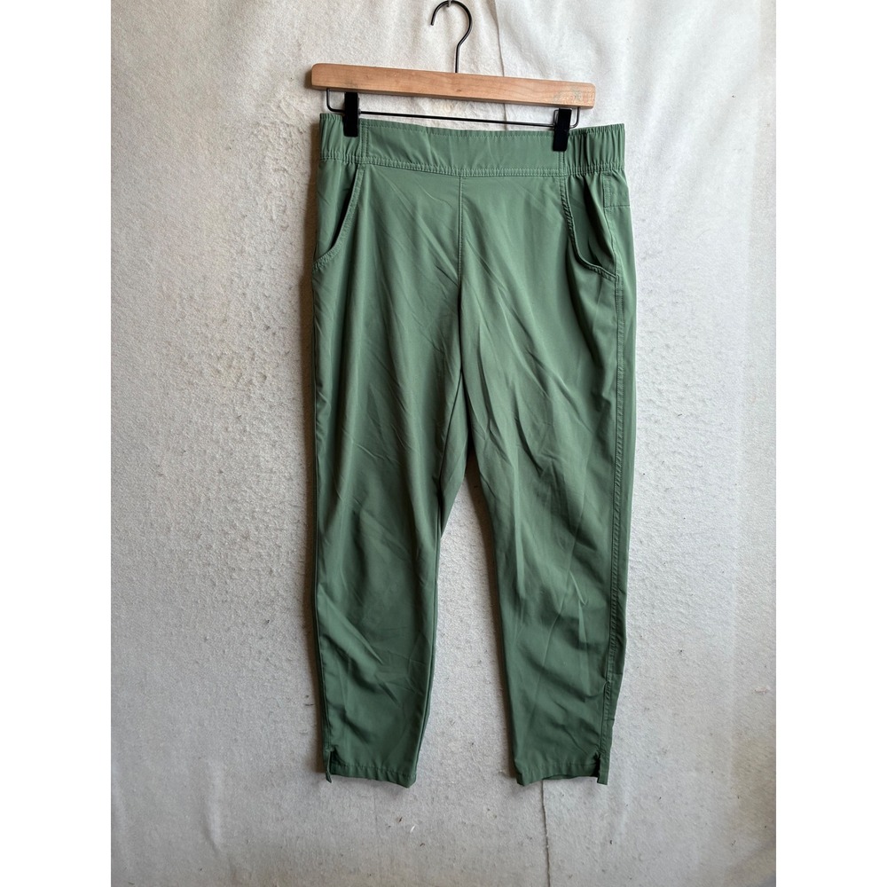 Eddie Bauer Womens Sage Green Hiking Pants Elastic Waist Tapered Leg Size S